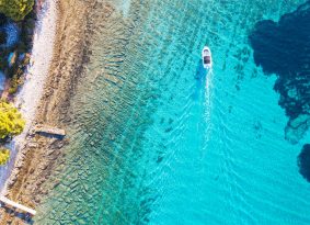 Blue Lagoon and 3 Islands private speedboat tours for a small groups from Seget, Trogir, Okrug and Slatine | Island hopping private boat tour